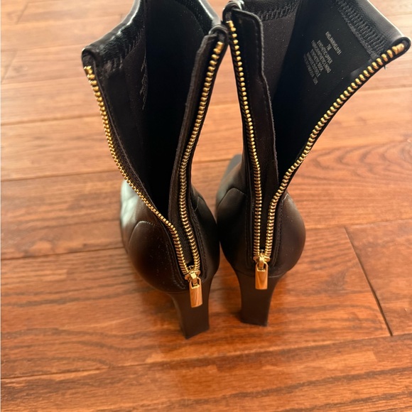 Steve Madden Black Leather High Heel Ankle Booties - Picture 5 of 7